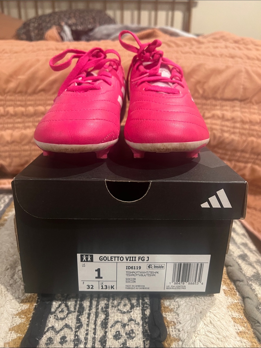 adidas Kids Pink Soccer Cleats - Goletto V FG